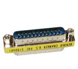 DB25 Male to DB25 Male Low Profile Gender Changer
